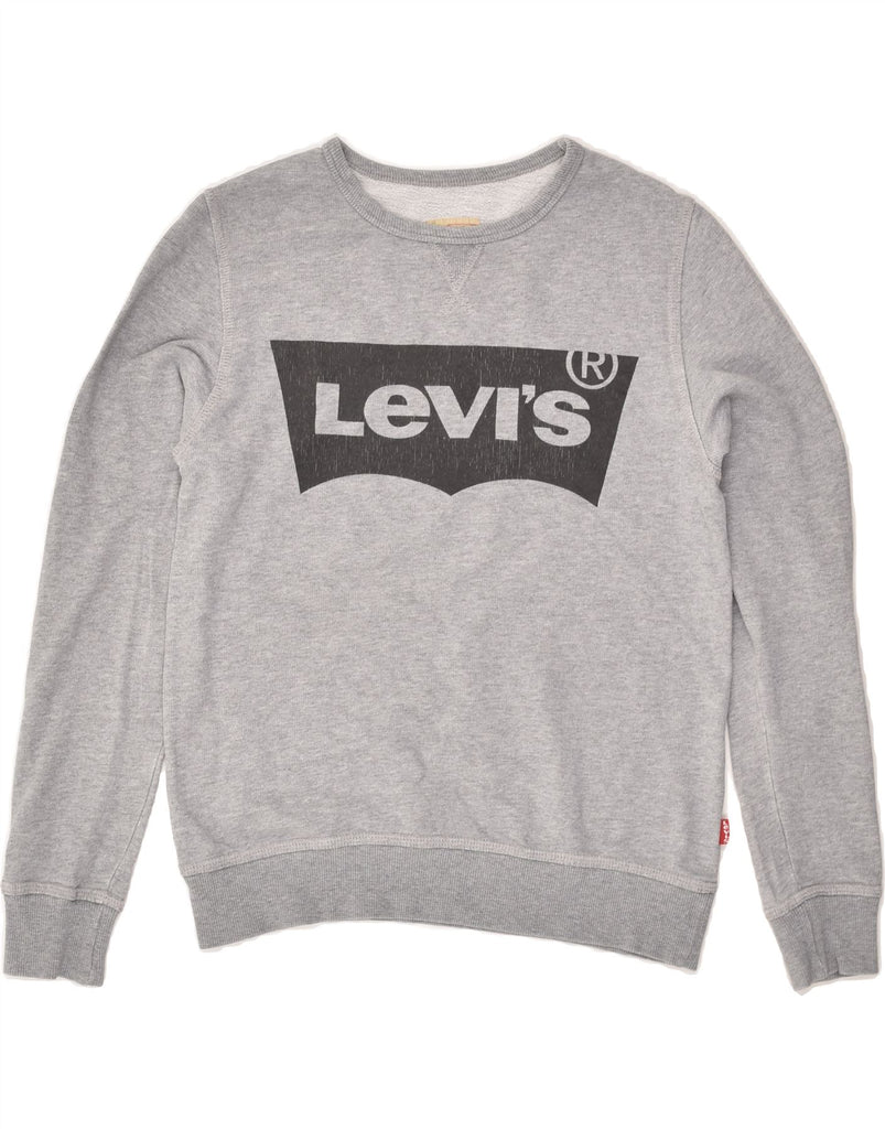 LEVI'S Boys Graphic Sweatshirt Jumper 13-14 Years Grey Cotton | Vintage Levi's | Thrift | Second-Hand Levi's | Used Clothing | Messina Hembry 