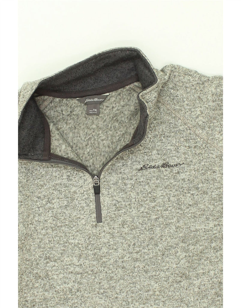 EDDIE BAUER Mens Zip Neck Jumper Sweater XL Grey Polyester | Vintage Eddie Bauer | Thrift | Second-Hand Eddie Bauer | Used Clothing | Messina Hembry 