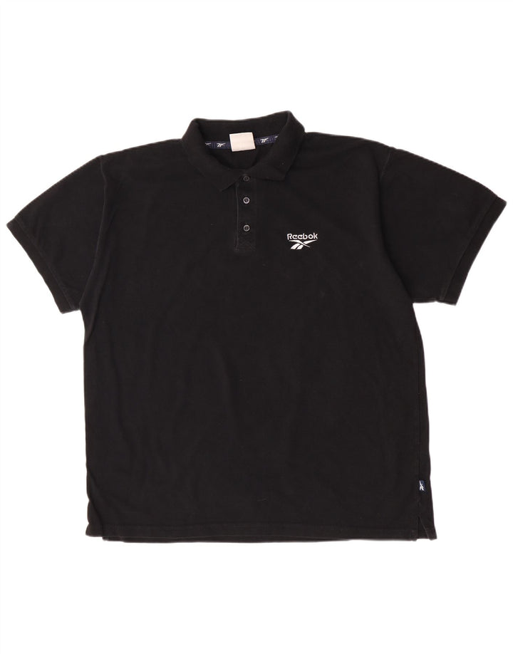 Reebok Mens Polo Shirt Large Black Cotton