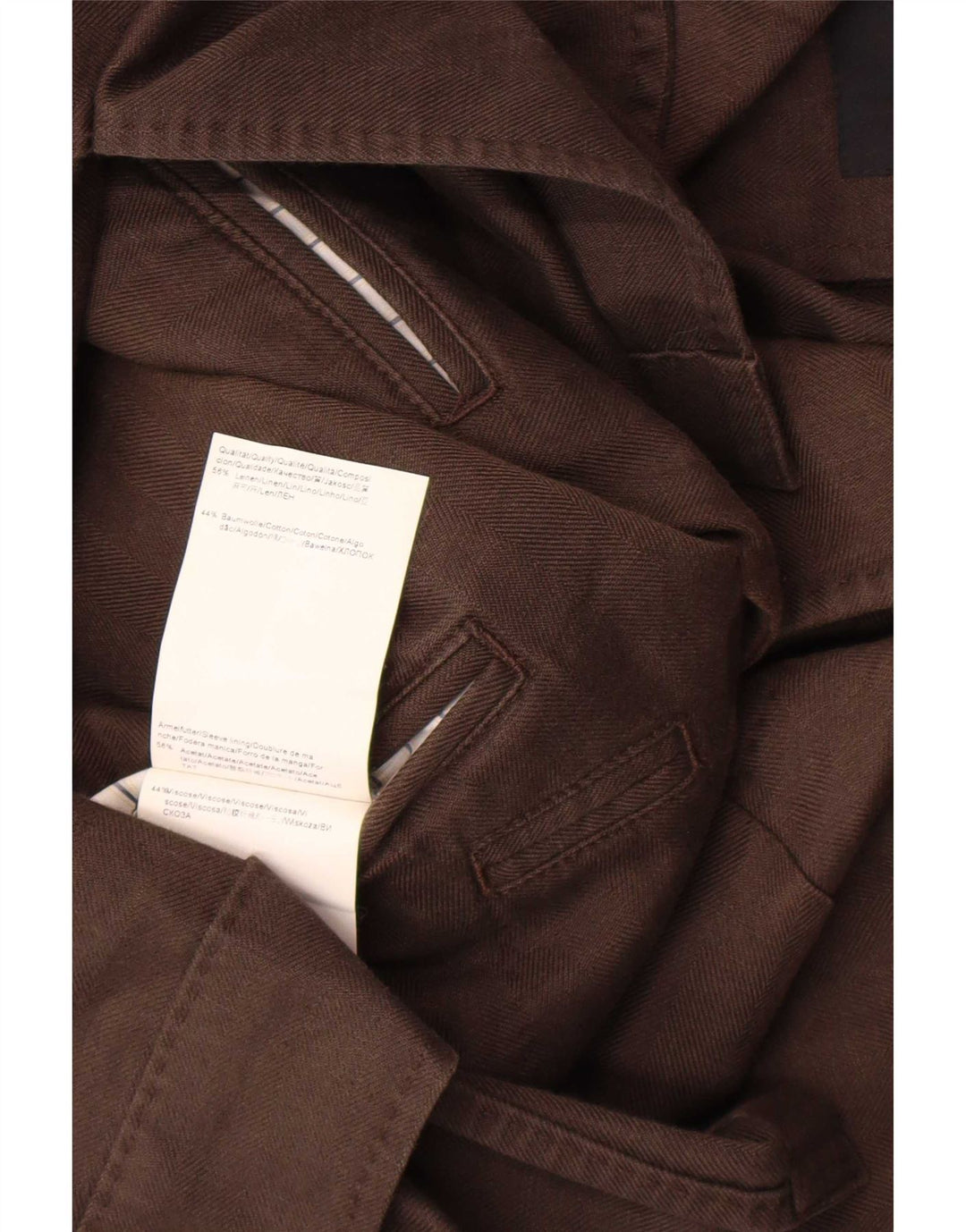 Hugo Boss Mens 2 Button Blazer Jacket EU 52 XL Brown Linen