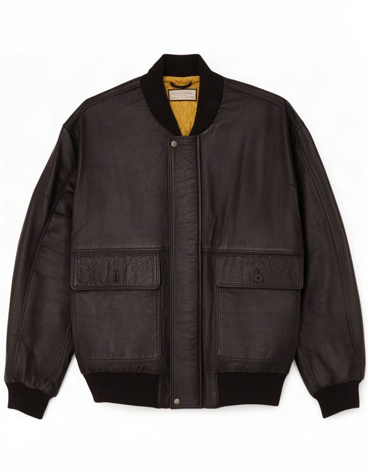Vintage Mens Leather Jacket UK 38 Medium Black