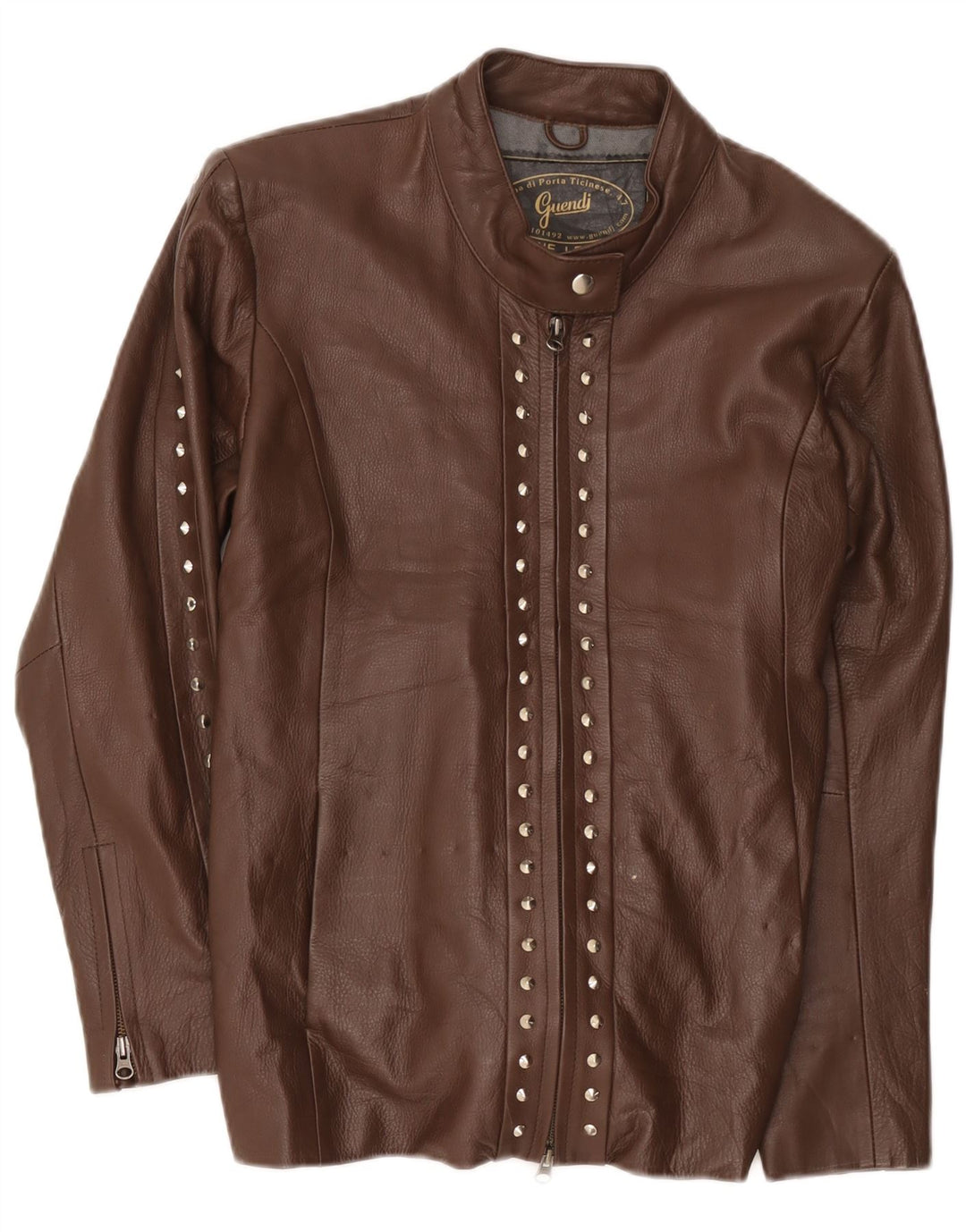Vintage Womens Leather Jacket UK 14 Medium Brown Leather