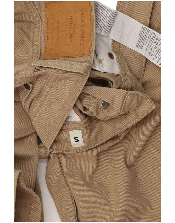Jack & Jones Mens Casual Shorts Small W29 Beige Cotton