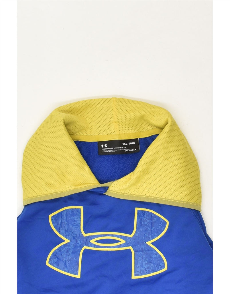 UNDER ARMOUR Boys Cold Gear Graphic Hoodie Jumper 11-12 Years Large Blue | Vintage Under Armour | Thrift | Second-Hand Under Armour | Used Clothing | Messina Hembry 