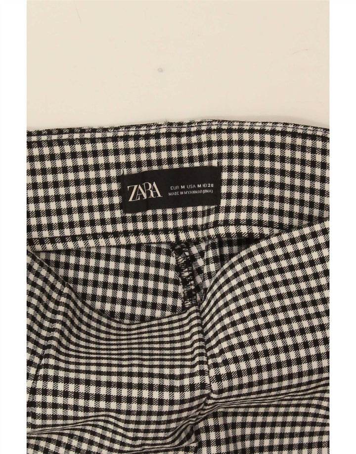 Zara Womens Leggings UK 12 Medium Black Gingham