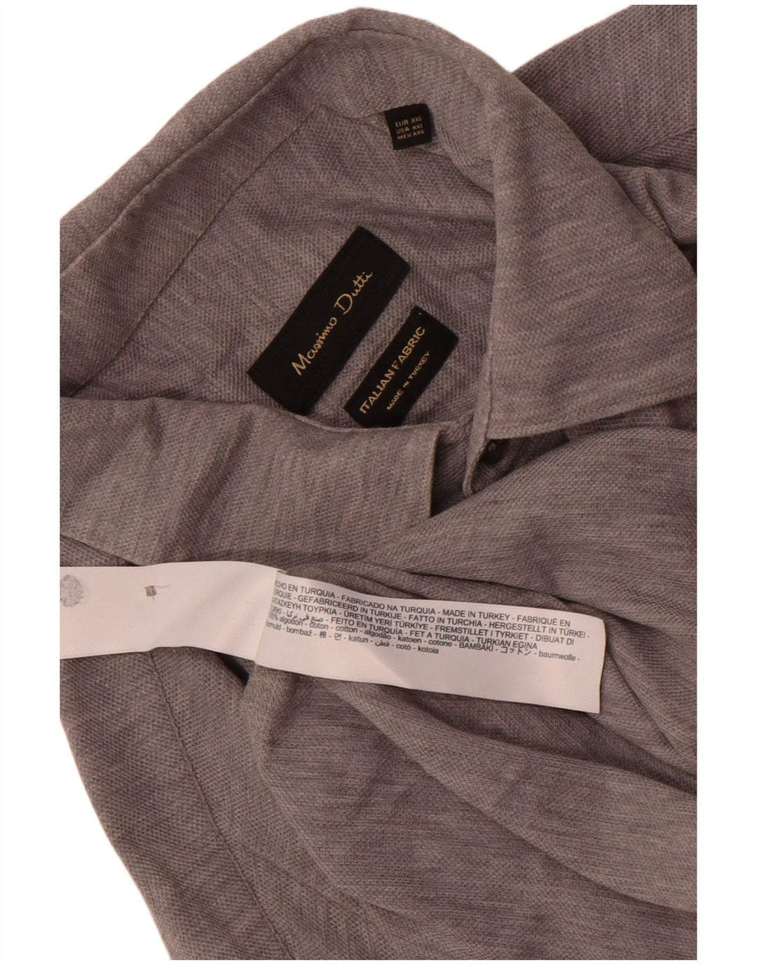 Massimo Dutti Mens Shirt 2XL Grey Cotton