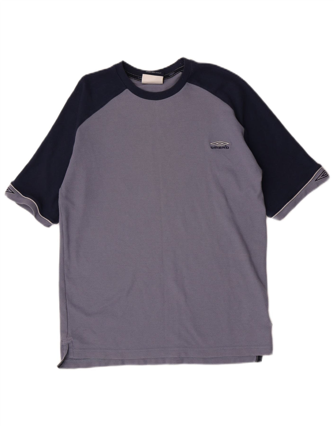 Umbro Mens T-Shirt Top Large Blue Colourblock Polyester