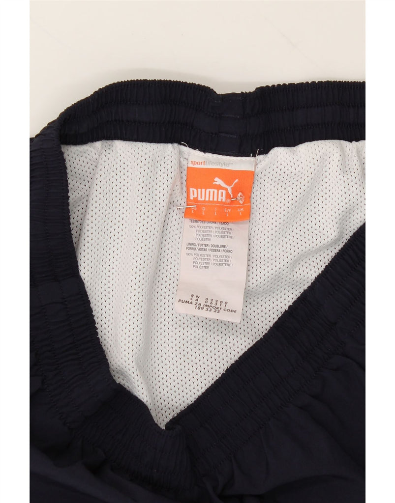 PUMA Mens Sport Shorts Large Navy Blue Polyester Vintage Puma and Second-Hand Puma from Messina Hembry 