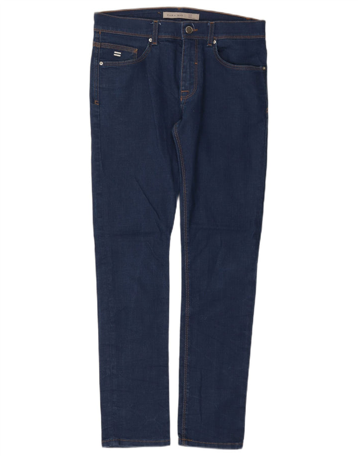 Zara Mens Slim Jeans EU 40 Medium W31 L31 Navy Blue Cotton