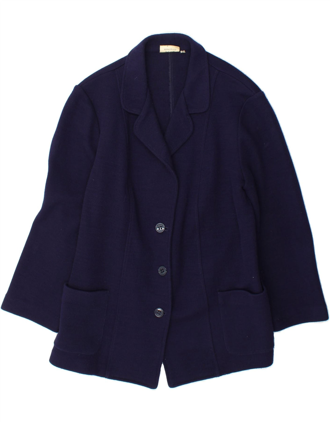 VINTAGE Womens 3/4 Sleeve 3 Button Blazer Jacket IT 50 XL Navy Blue Vintage Vintage and Second-Hand Vintage from Messina Hembry 