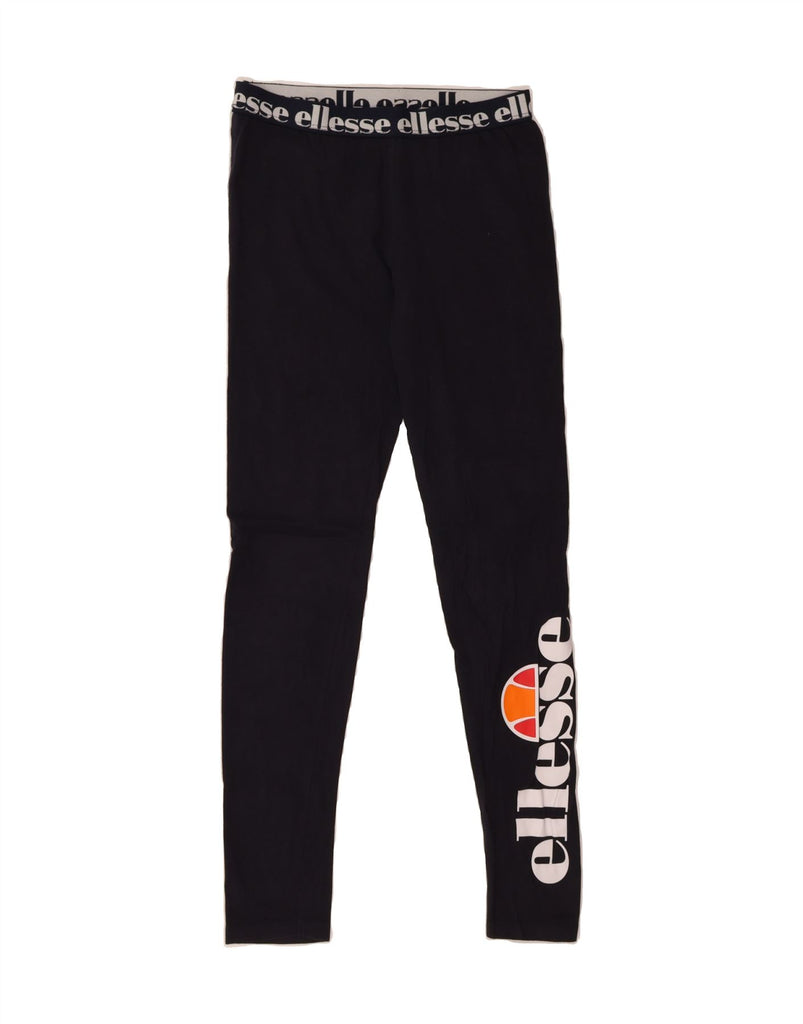 ELLESSE Girls Graphic Leggings 13-14 Years  Navy Blue Cotton Vintage Ellesse and Second-Hand Ellesse from Messina Hembry 