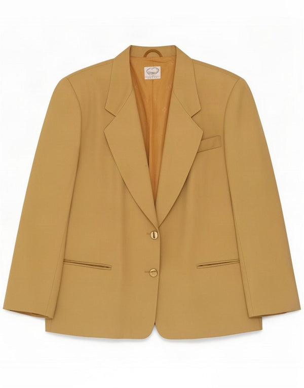 Vintage Womens 2 Button Blazer Jacket IT 46 Large Beige