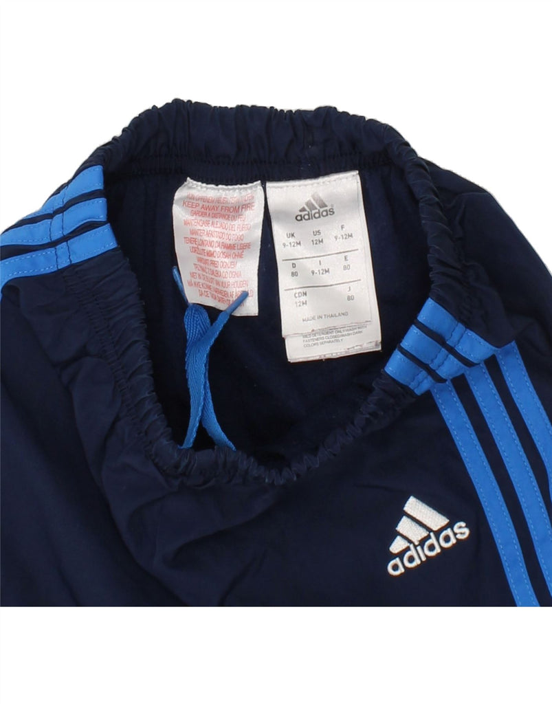 ADIDAS Baby Boys Joggers Tracksuit Trousers 9-12 Months Navy Blue Vintage Adidas and Second-Hand Adidas from Messina Hembry 
