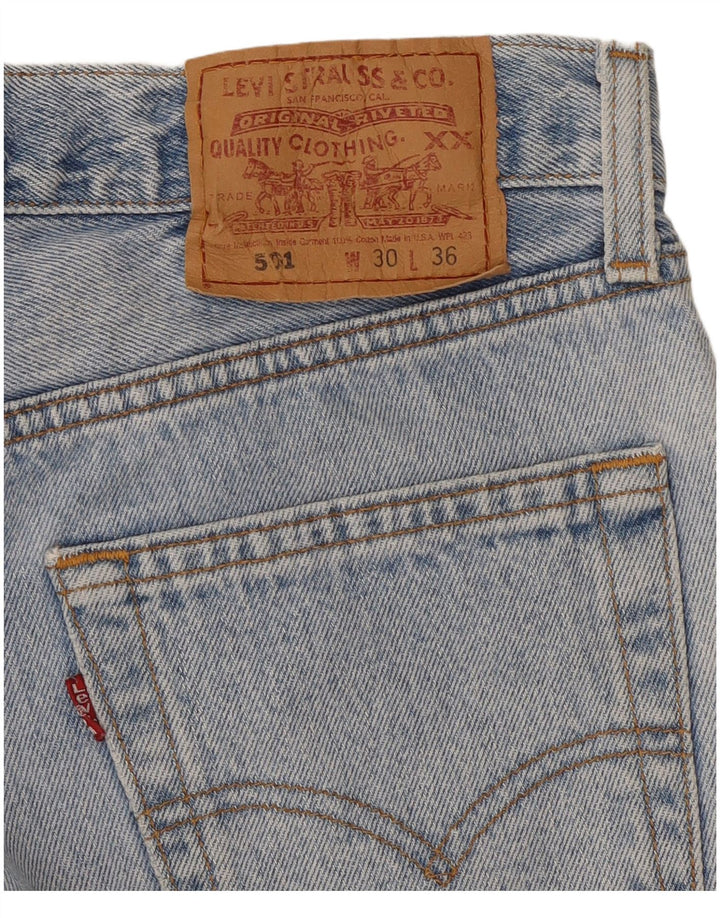 Levi's Womens 501 High Waist Denim Shorts W30 Medium Blue