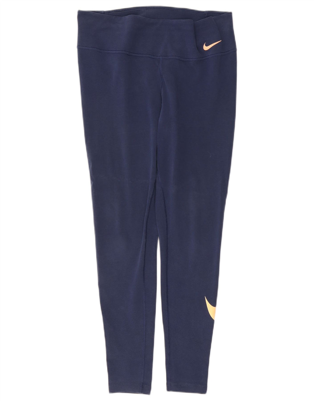 Nike Womens Dri Fit Graphic Leggings UK 16 Large  Navy Blue Cotton