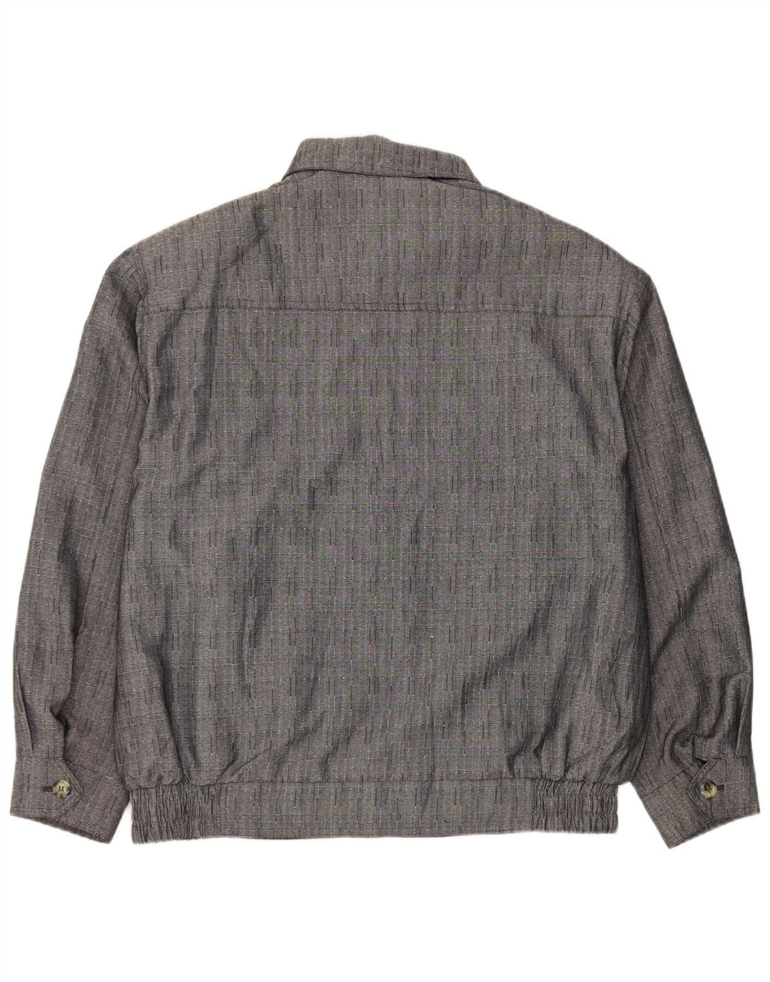 Vintage Mens Bomber Jacket IT 50 Large Grey Check Polyester