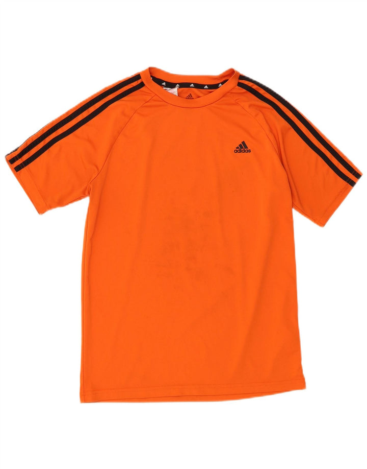 Adidas Boys Aeroready T-Shirt Top 13-14 Years Orange Polyester