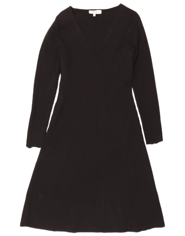 Reiss Womens Jumper Dress UK 10 Small Black Viscose