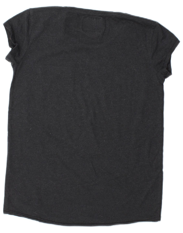 SUPERDRY Womens T-Shirt Top UK 12 Medium Black Cotton
