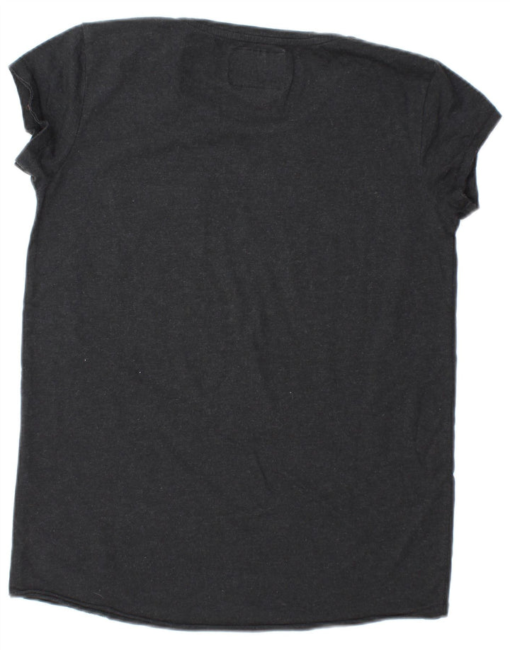 SUPERDRY Womens T-Shirt Top UK 12 Medium Black Cotton