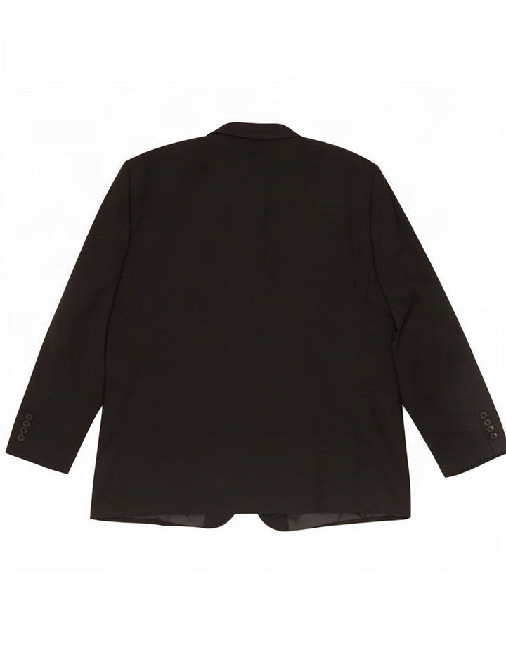 Marks & Spencer Mens 2 Button Blazer Jacket UK 52 3XL Black Polyester