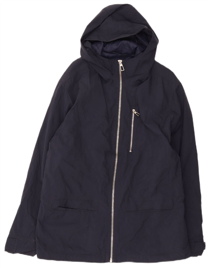 Marks & Spencer Mens Rain Jacket UK 42 XL Navy Blue Polyester