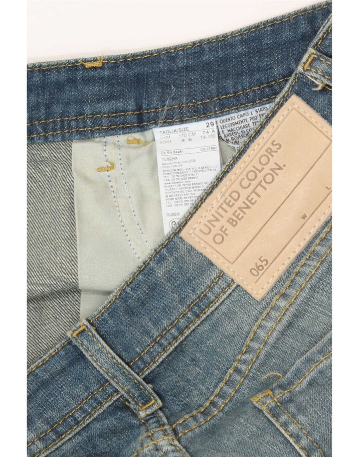 Benetton Womens Bootcut Jeans W29 L27 Blue Cotton