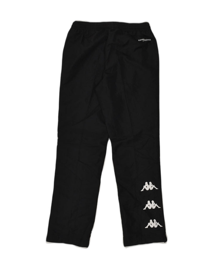 KAPPA Mens Graphic Tracksuit Trousers 2XS Black Polyester | Vintage Kappa | Thrift | Second-Hand Kappa | Used Clothing | Messina Hembry 