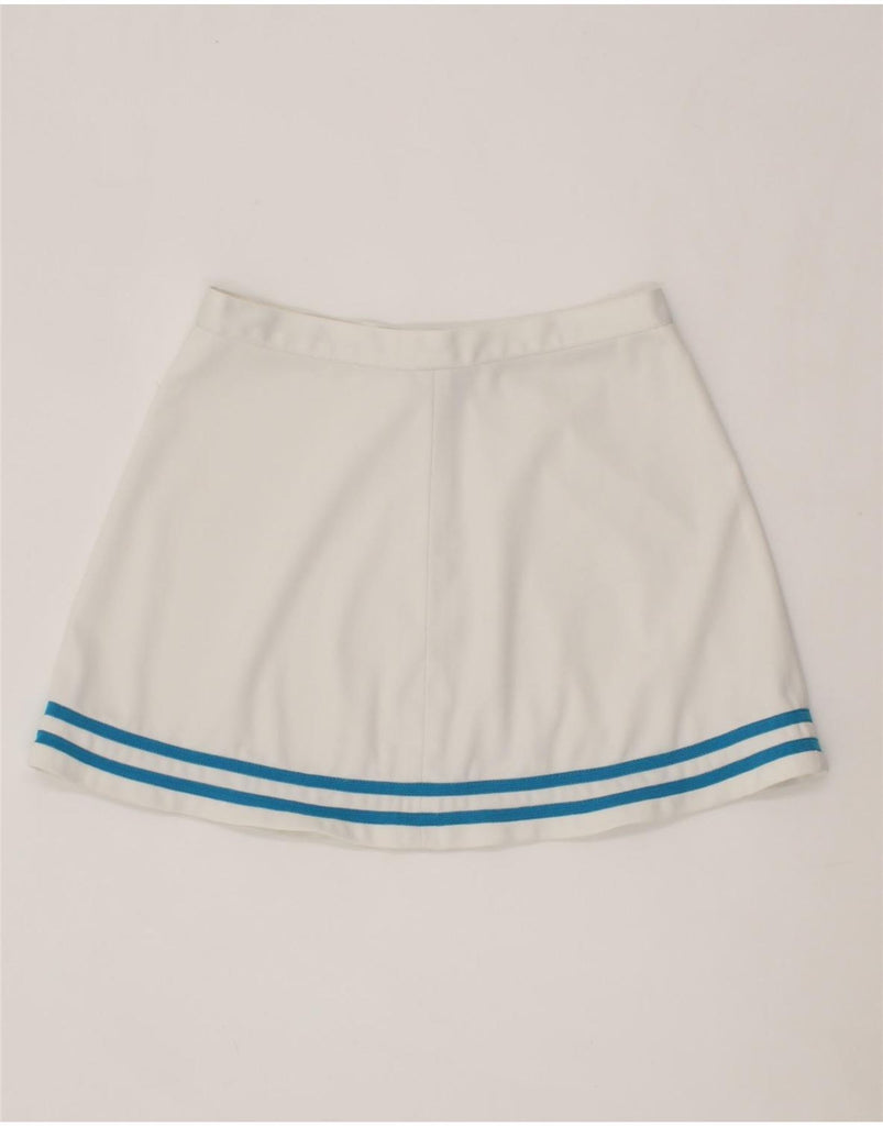 SAMAS Womens Tennis Skirt IT 44 Medium  White Striped Polyester Vintage Samas and Second-Hand Samas from Messina Hembry 