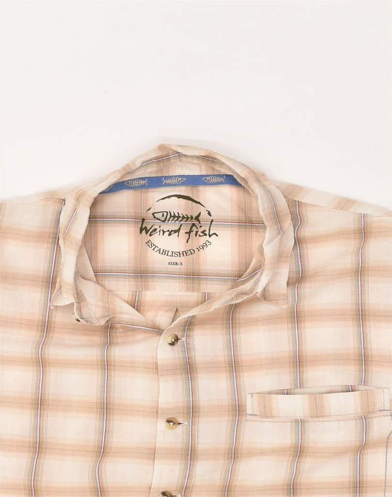 WEIRD FISH Mens Shirt Small Brown Check Cotton | Vintage Weird Fish | Thrift | Second-Hand Weird Fish | Used Clothing | Messina Hembry 