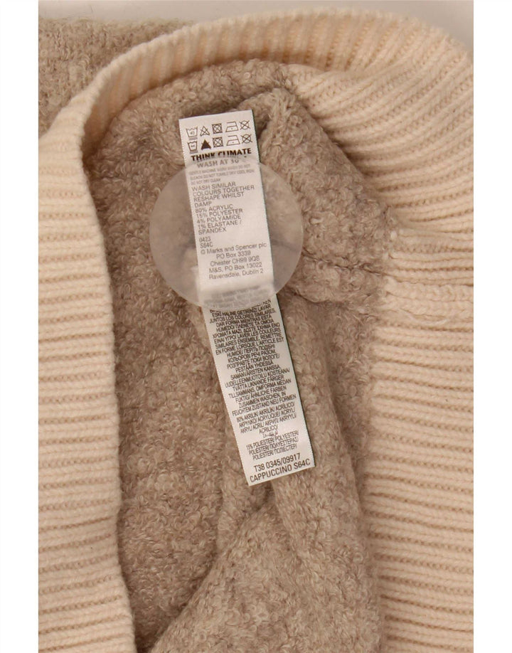 Marks & Spencer Womens Turtle Neck Jumper Sweater UK 14 Medium Beige
