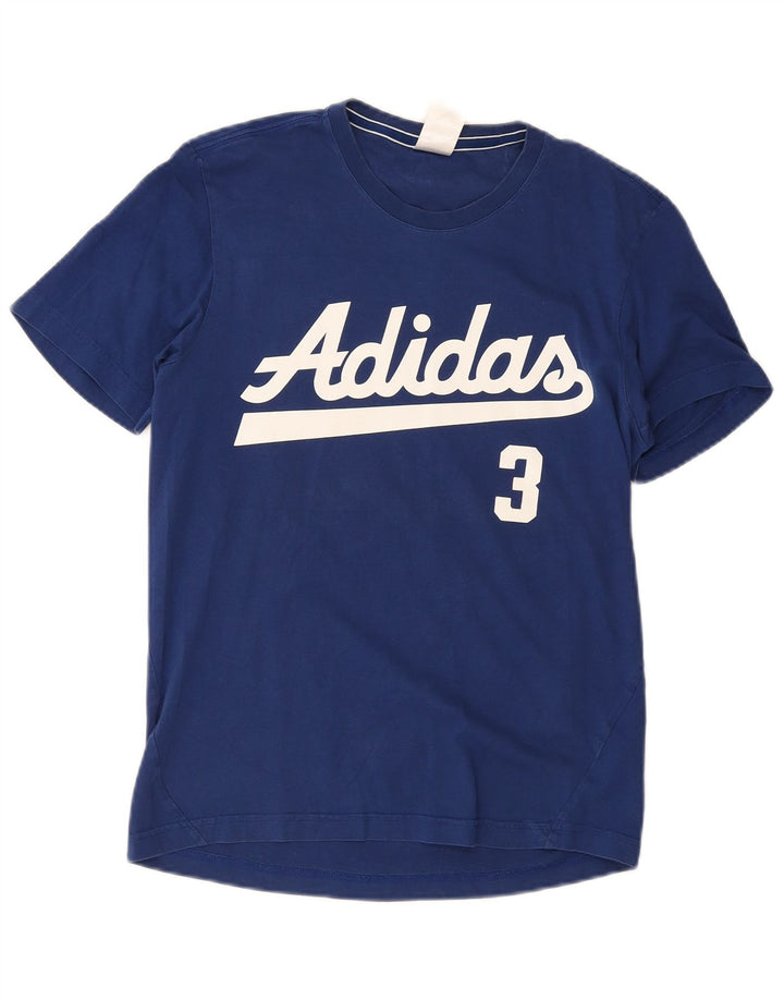 Adidas Mens Graphic T-Shirt Top Small Blue Cotton