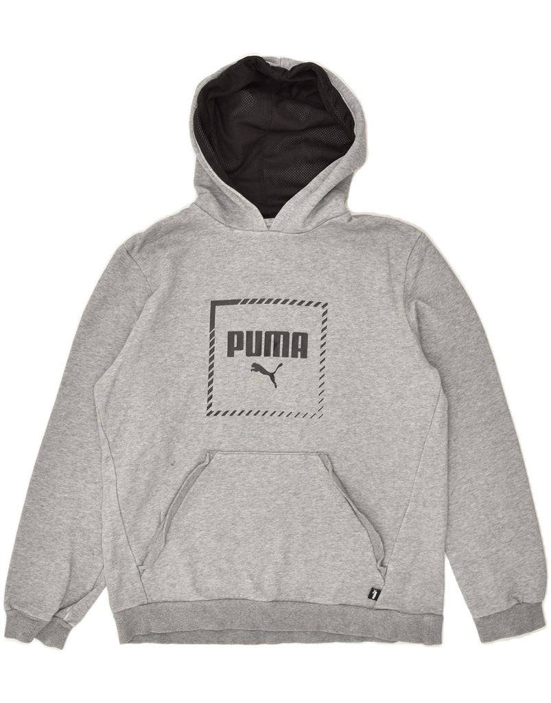 PUMA Boys Graphic Hoodie Jumper 15-16 Years Grey | Vintage Puma | Thrift | Second-Hand Puma | Used Clothing | Messina Hembry 