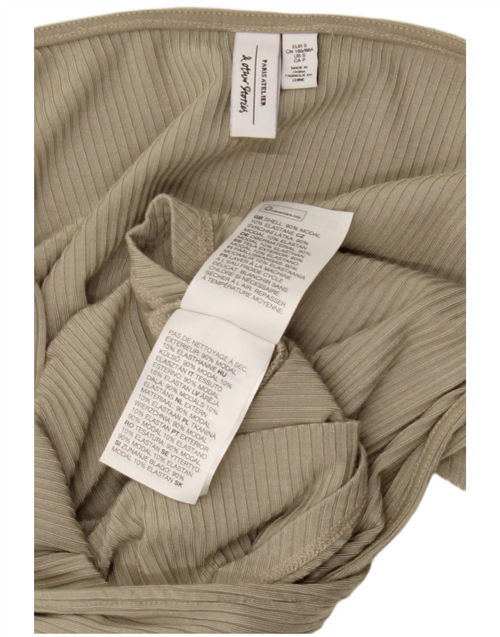 & OTHER STORIES Womens Long Sleeve Bodysuit UK 10 Small Green Modal