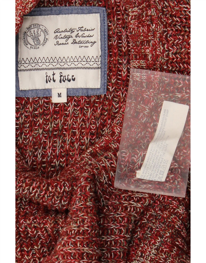 Fat Face Mens Crew Neck Jumper Sweater Medium Burgundy Flecked Cotton