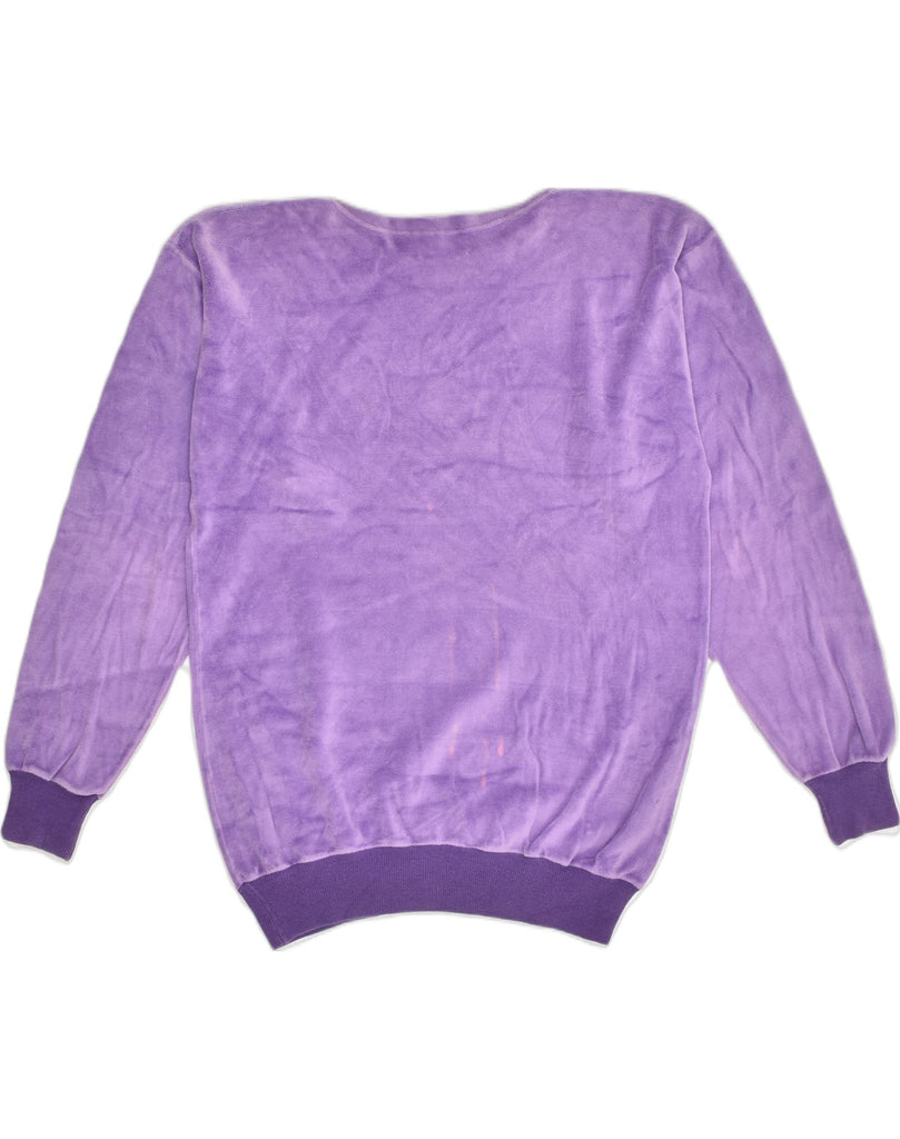 VINTAGE Womens Fleece Jumper IT 48 XL Purple Cotton | Vintage Vintage | Thrift | Second-Hand Vintage | Used Clothing | Messina Hembry 