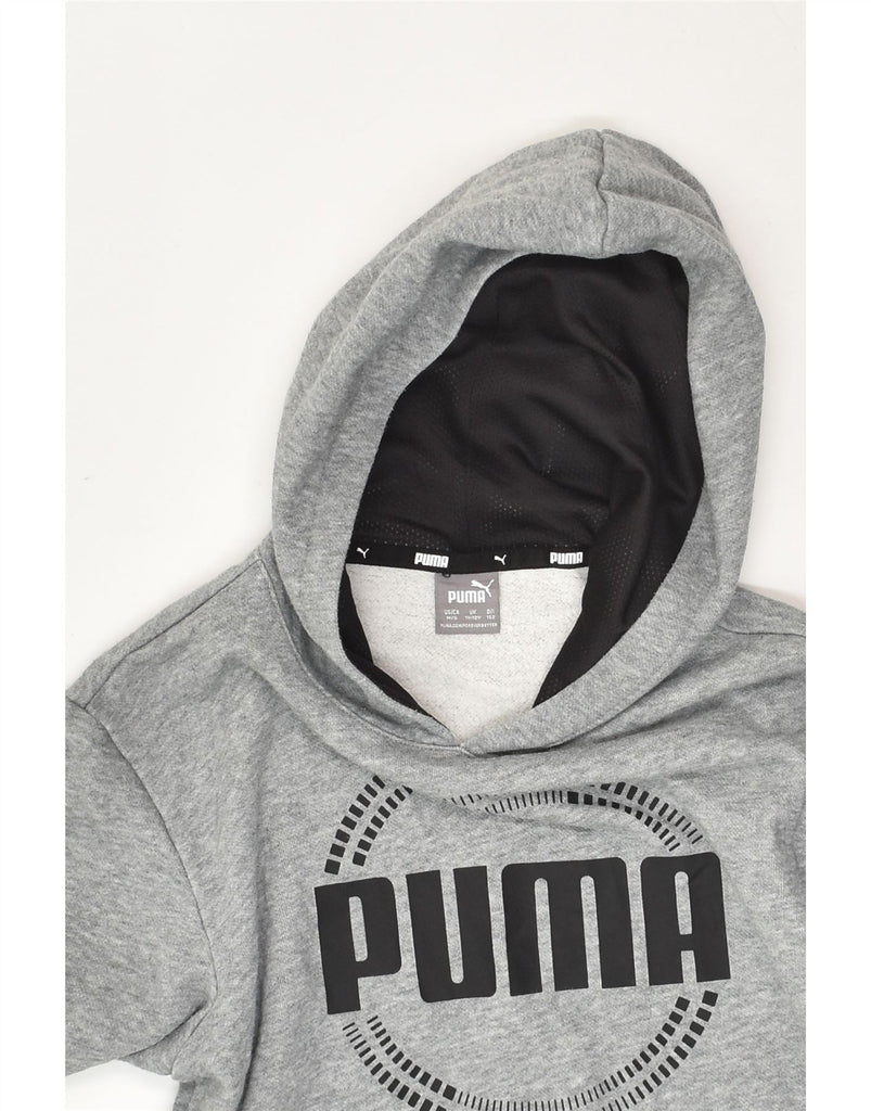 PUMA Boys Graphic Hoodie Jumper 11-12 Years Grey | Vintage Puma | Thrift | Second-Hand Puma | Used Clothing | Messina Hembry 