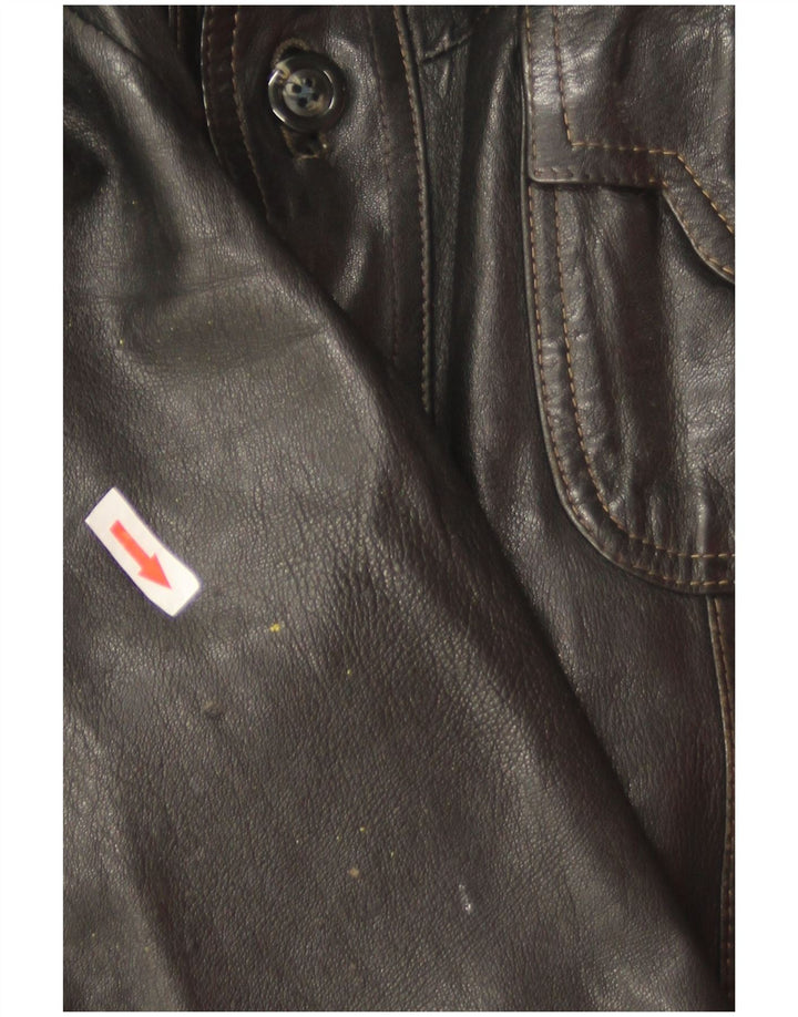 Vintage Mens Leather Jacket UK 36 Small Black