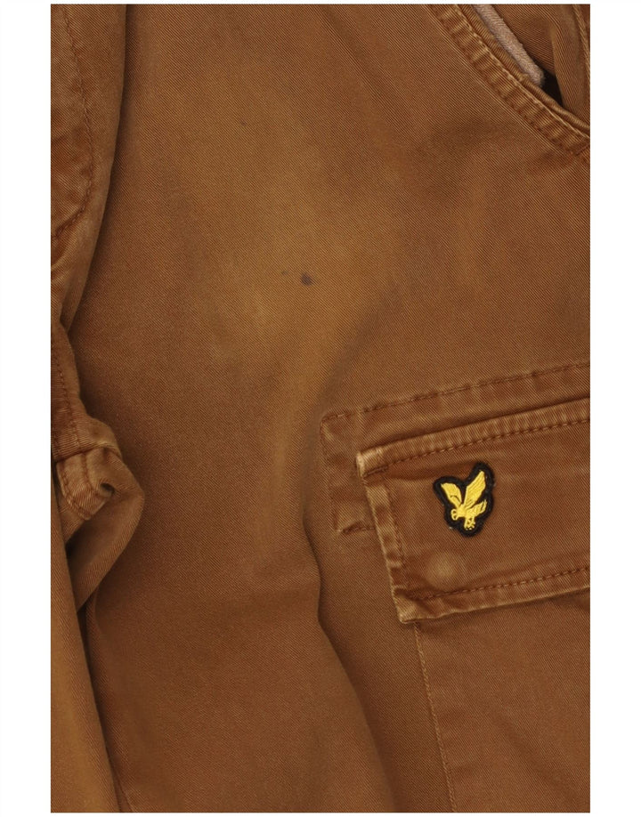 Lyle & Scott Mens Slim Cargo Trousers W32 L33 Brown Cotton