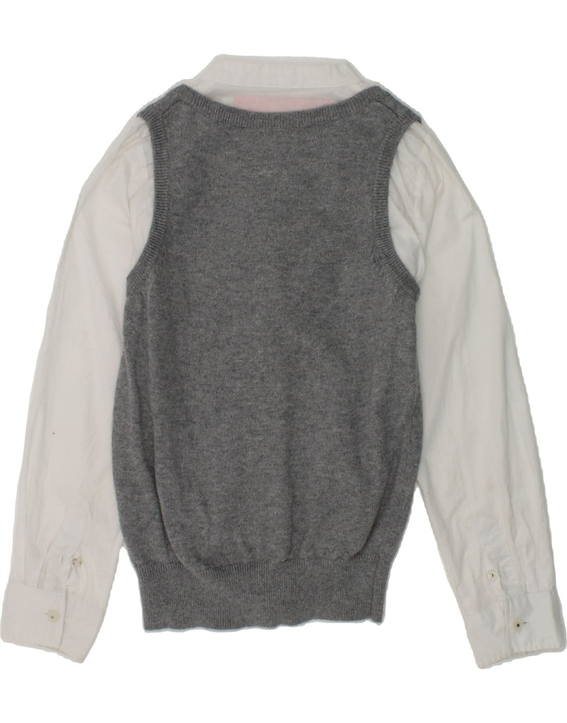 PEPE JEANS Girls 2 In 1 Cardigan Sweater 7-8 Years Grey Colourblock Cotton | Vintage PEPE Jeans | Thrift | Second-Hand PEPE Jeans | Used Clothing | Messina Hembry 