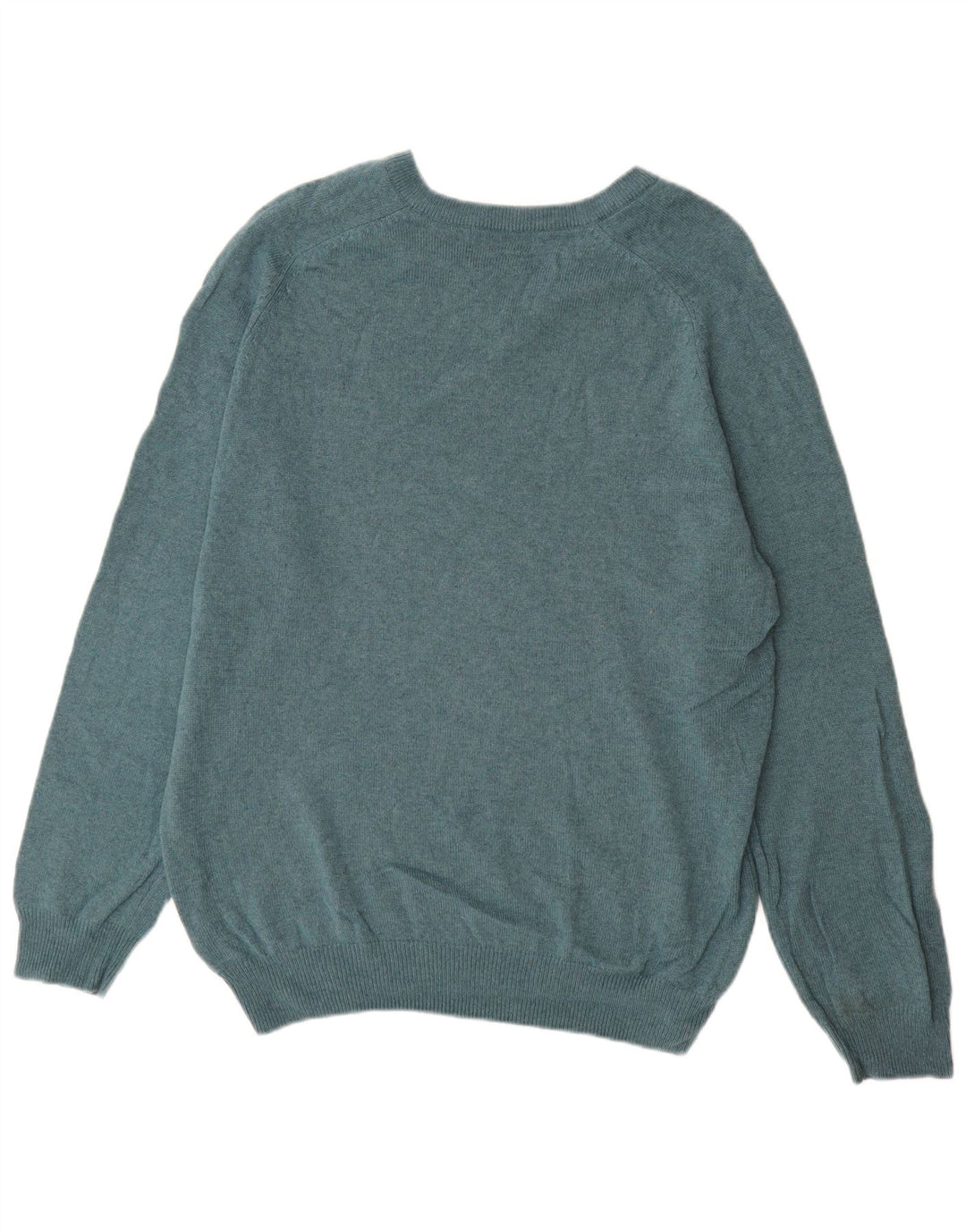 Marks & Spencer Mens Blue Harbour V-Neck Jumper Sweater Large Green