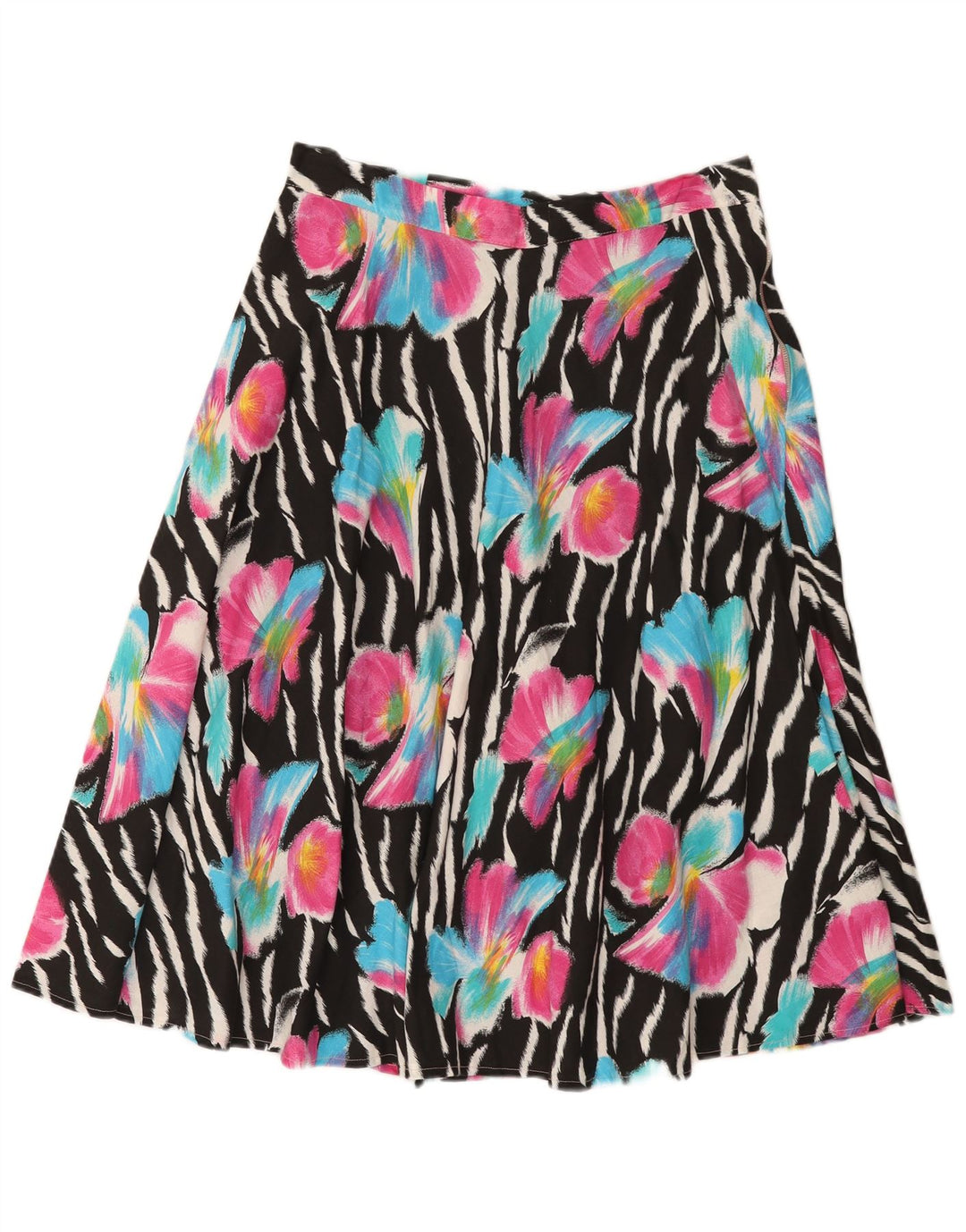 Vintage Womens Flared Skirt W32 Medium Multicoloured Floral