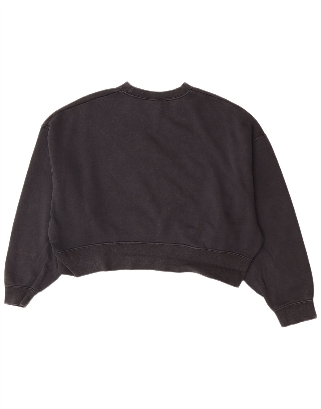 Nike Womens Crop Oversized Sweatshirt Jumper UK 10 Small Black Cotton