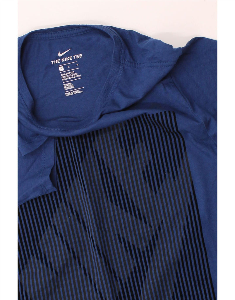NIKE Mens Athletic Cut Graphic T-Shirt Top Medium Blue Polyester Vintage Nike and Second-Hand Nike from Messina Hembry 