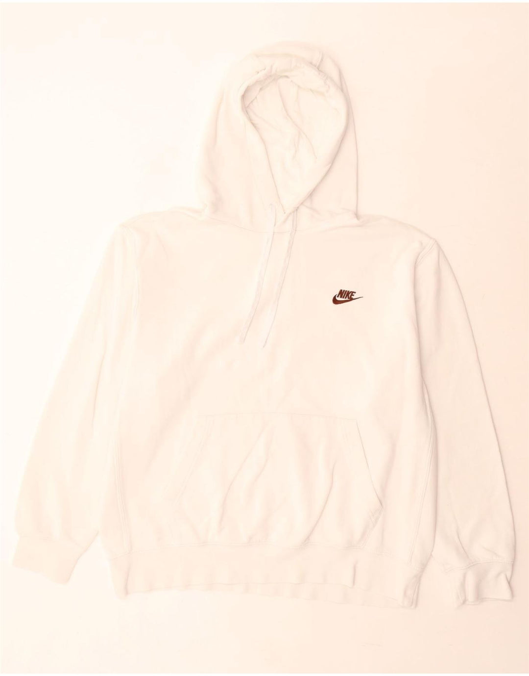Nike Mens Hoodie Jumper Large White Cotton