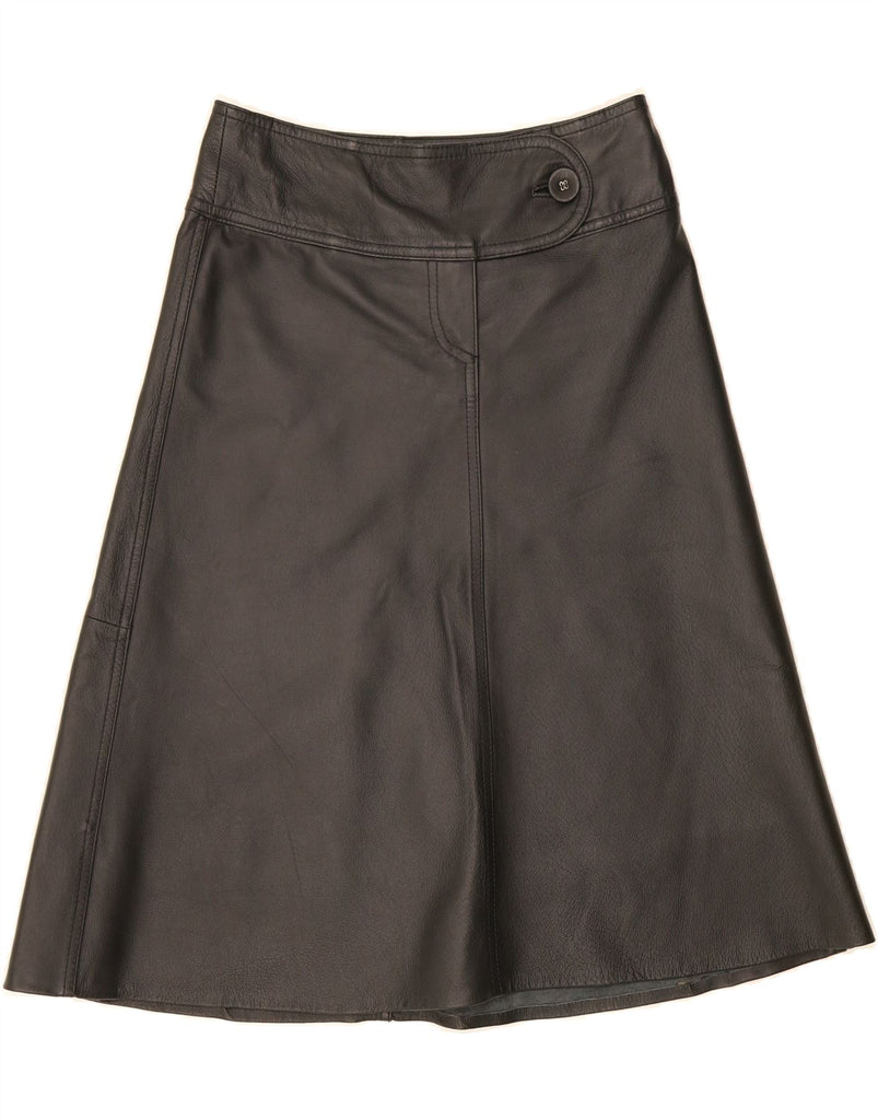 H&M Womens Leather A-Line Skirt US 4 Small W28 Black Leather Vintage H&M and Second-Hand H&M from Messina Hembry 