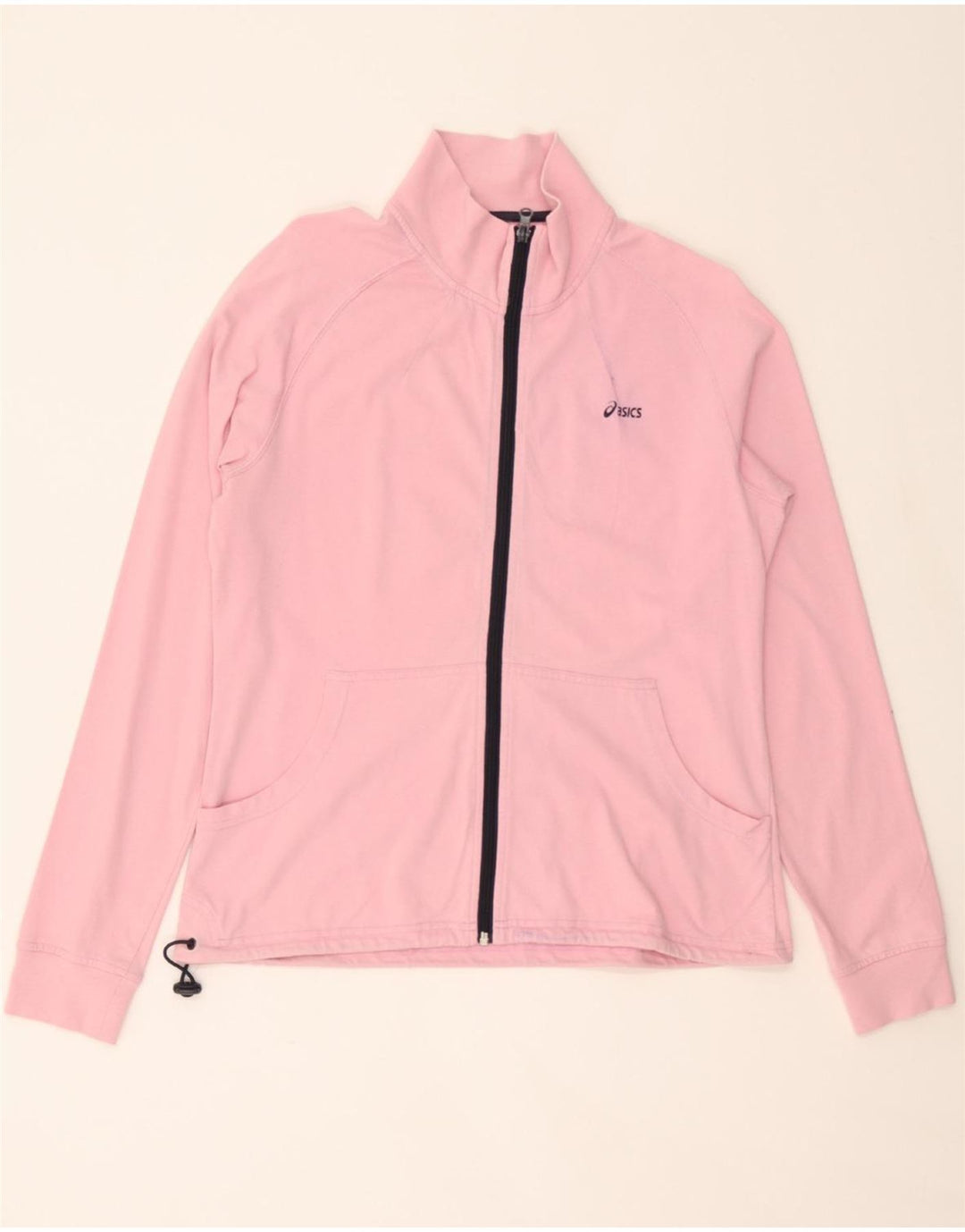 ASICS Womens Tracksuit Top Jacket UK 16 Large Pink Cotton Vintage Asics and Second-Hand Asics from Messina Hembry 