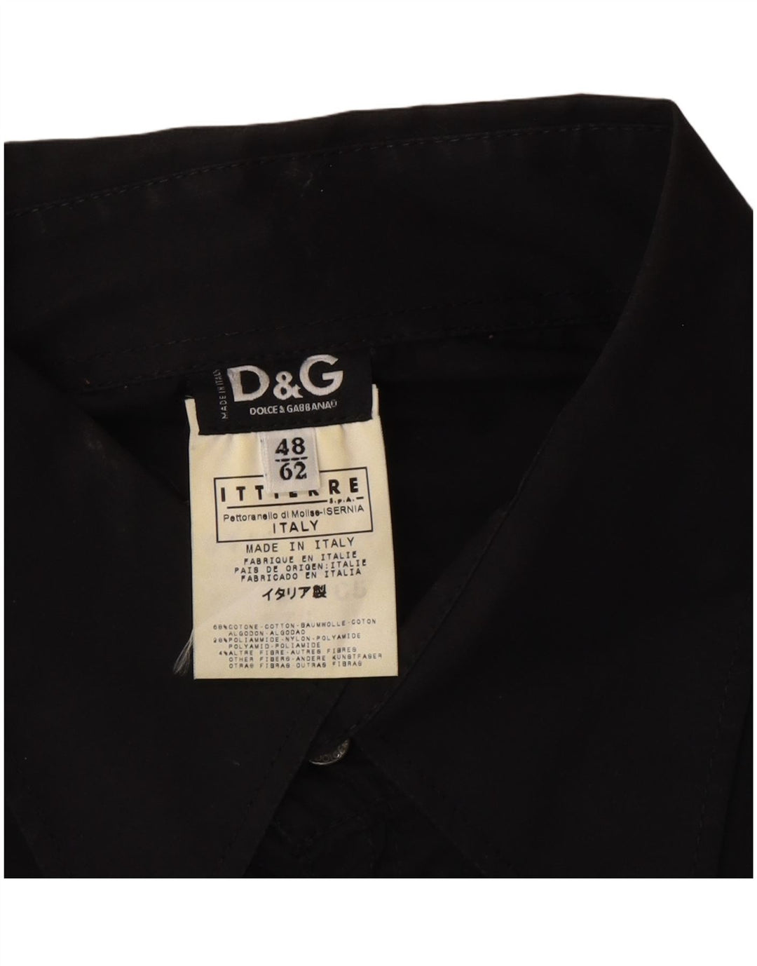 Dolce & Gabbana Mens Shirt Size 48 2XL Black Cotton