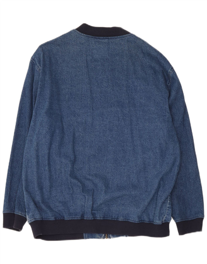 Asos Womens Oversized Denim Jacket UK 10 Small Blue Colourblock Cotton