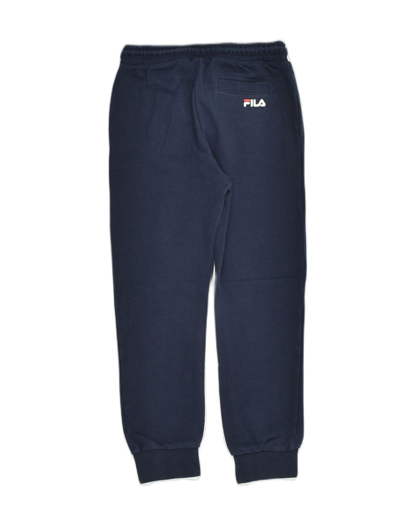 FILA Boys Tracksuit Trousers Joggers 9-10 Years Navy Blue Cotton | Vintage Fila | Thrift | Second-Hand Fila | Used Clothing | Messina Hembry 